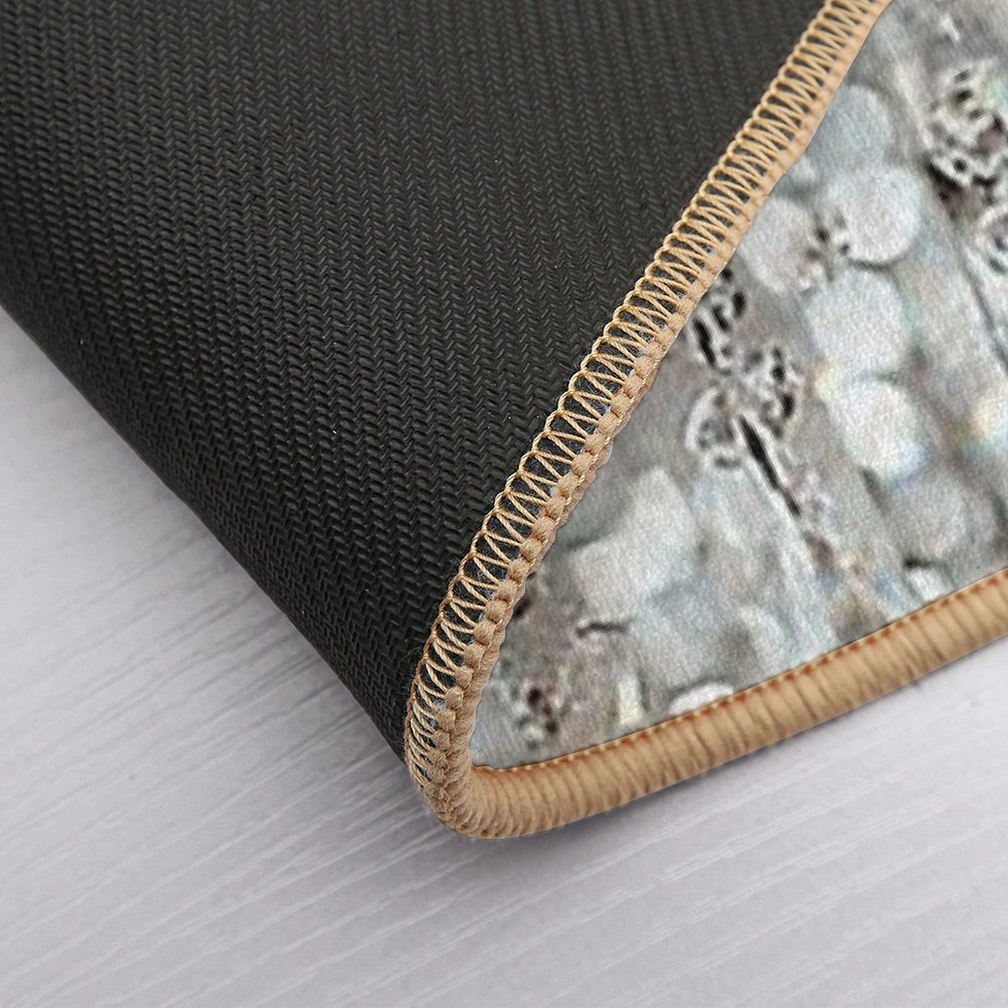 Photographic Image of Chandelier of Crystals And Light Bath Mat