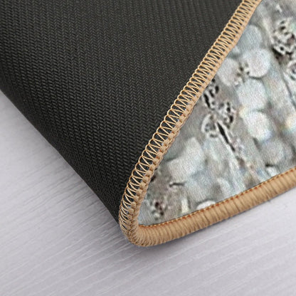 Photographic Image of Chandelier of Crystals And Light Bath Mat