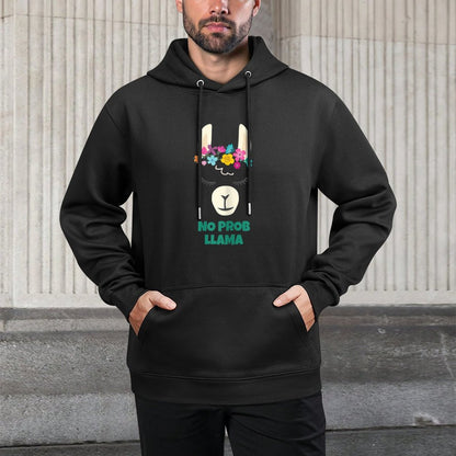 No Prob Llama Cute Alpaca Lover Birthday Halloween Christmas Breathable Fabric Hoodie