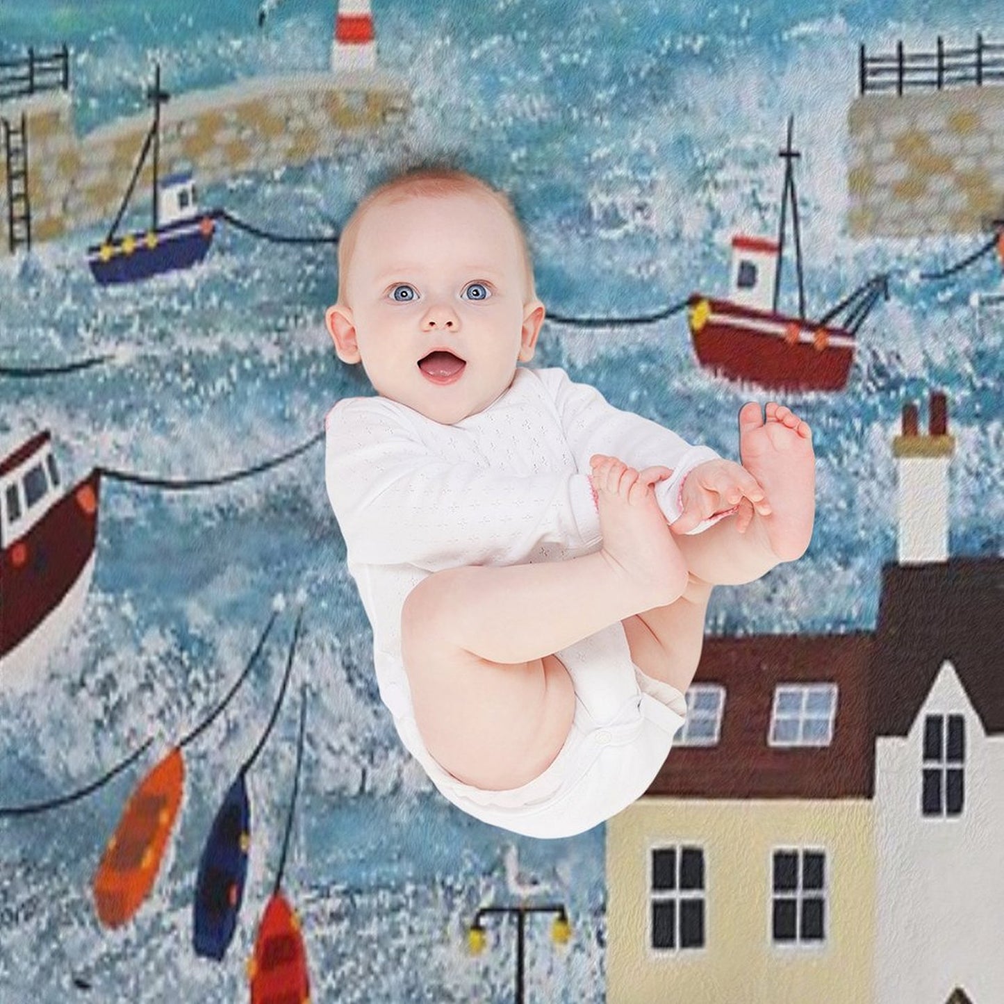 Stormy Harbour Throw Blanket