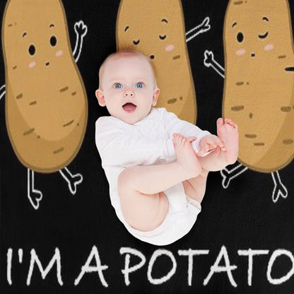 I'm A Potato Funny Potato GIft Cute Meme Throw Blanket