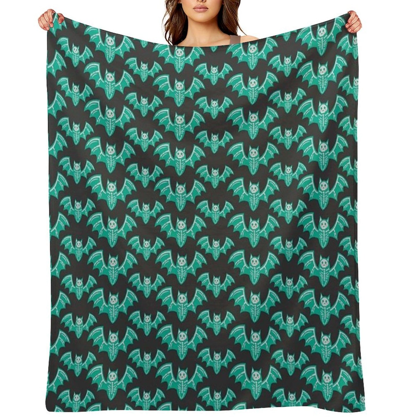 Blushing Skeletal Bats - Halloween - [2021 Collection] JT017 Throw Blanket