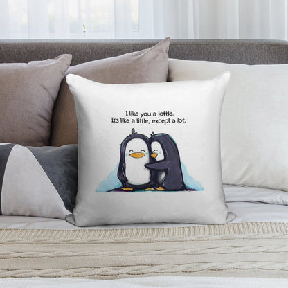 I Like You A Lottle Penguins Soft Warmth Comfort Throw Pillow