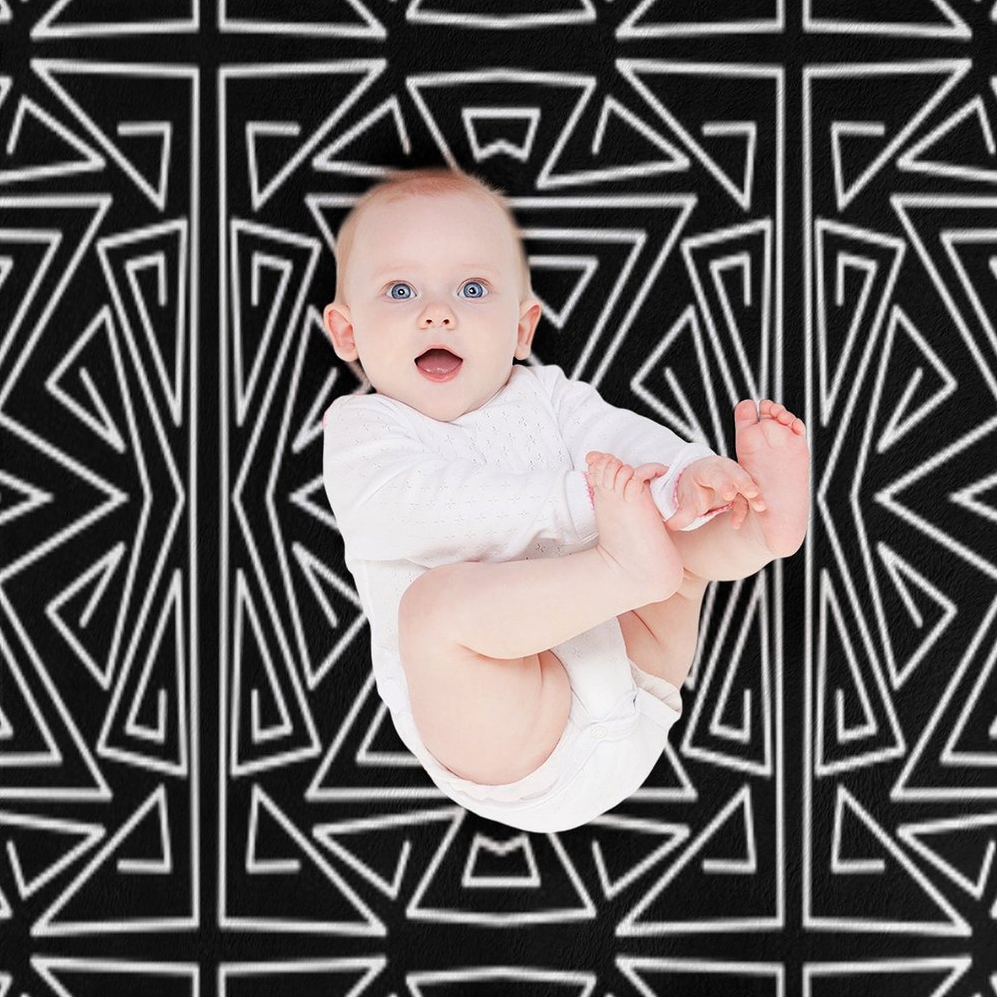 Zanzibar - Geometric Abstract in Black And White Throw Blanket