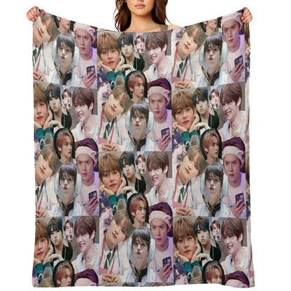 Lee Know Collage Throw Blanket