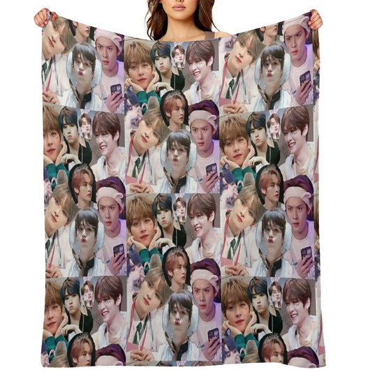 Lee Know Collage Throw Blanket