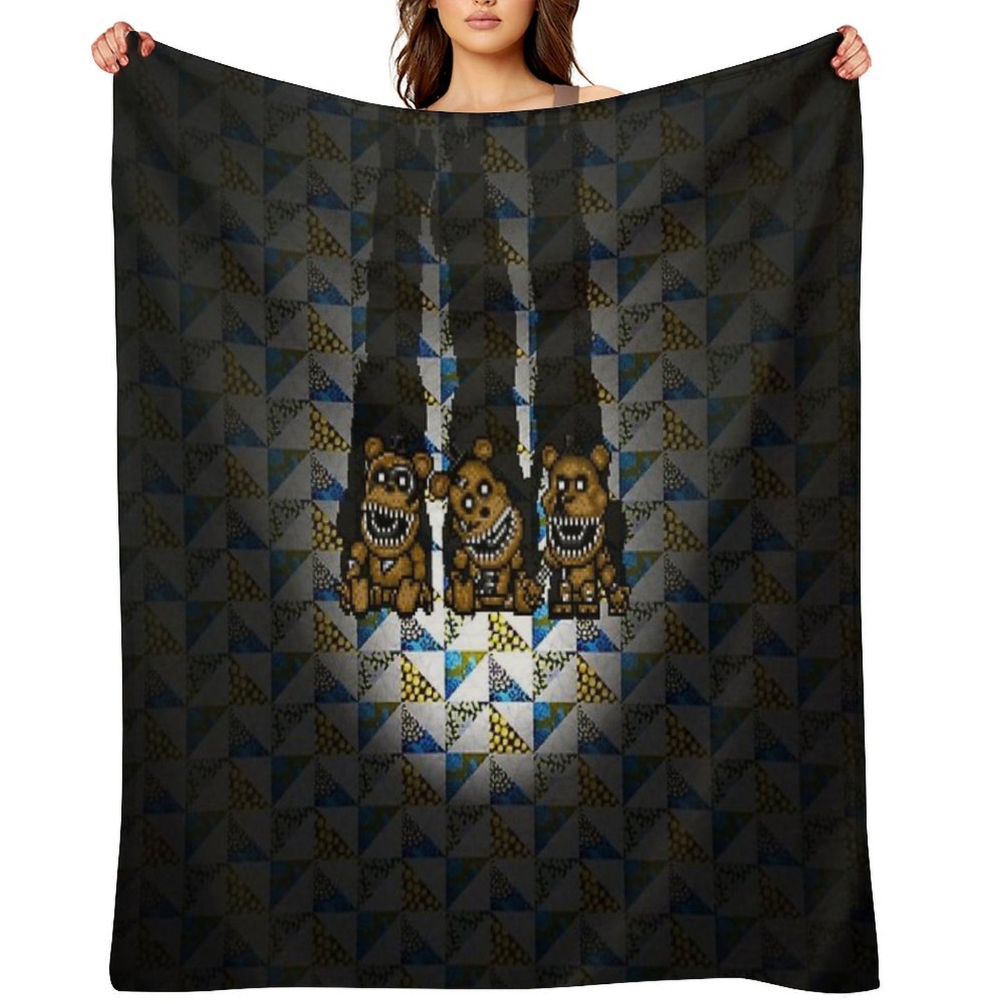 Five Nights at Freddys 4 - Mini Freddy's - Pixel Art Throw Blanket