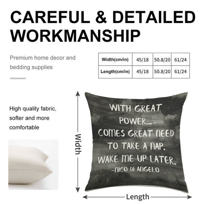 Naps Linen Throw Pillow Cover