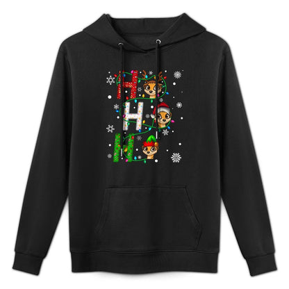 Matching Christmas Santa Hat Ho Ho Ho Meerkat Animal Xmas Pilling-Resistant Hoodie