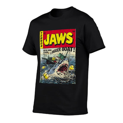 Jaws Pulp Attack Comic Cover  High-quality Stitching T-Shirt