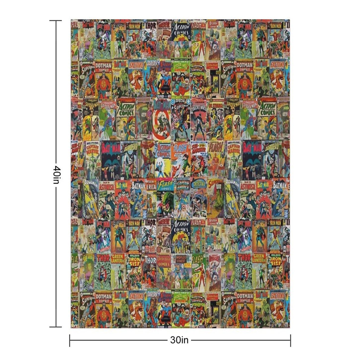 Vintage Comic Book Pattern Throw Blanket