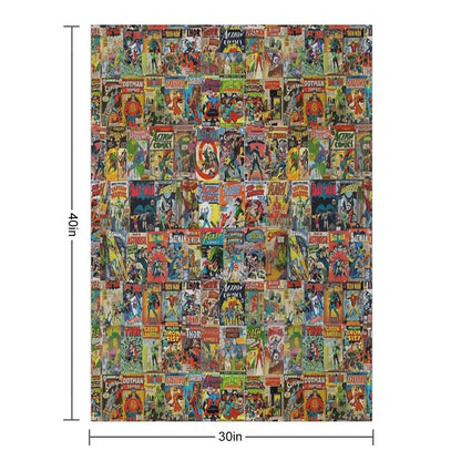Vintage Comic Book Pattern Throw Blanket