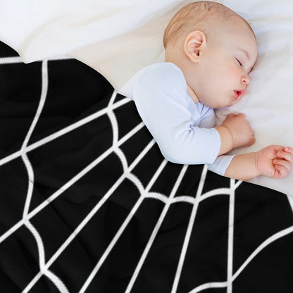 Spider Web - Black Throw Blanket