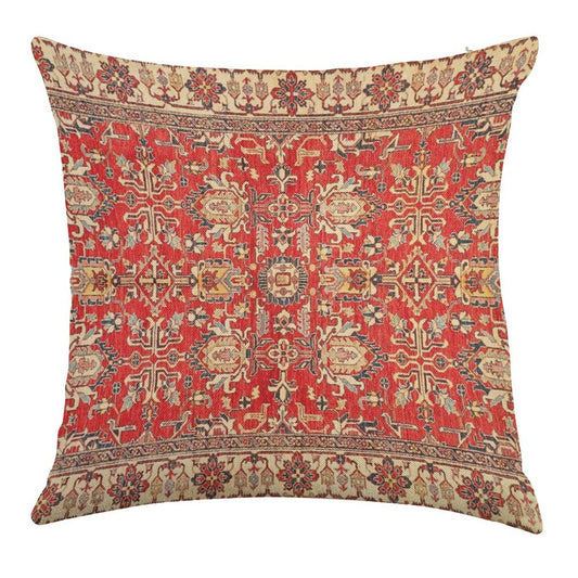 Turkish Carpet Linen Throw Pillow Cover