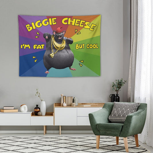 Funny Big Cheese I Am Fat But Cool Tapestry