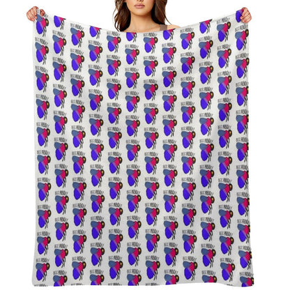 Bee Proud (Bisexual Flag) Throw Blanket