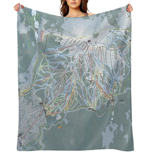 Mammoth Mountain Resort Trail Map Throw Blanket