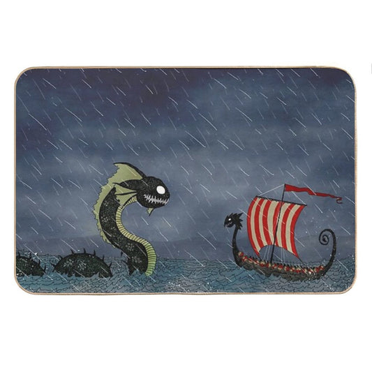 Vikings & Sea Serpent Bath Mat