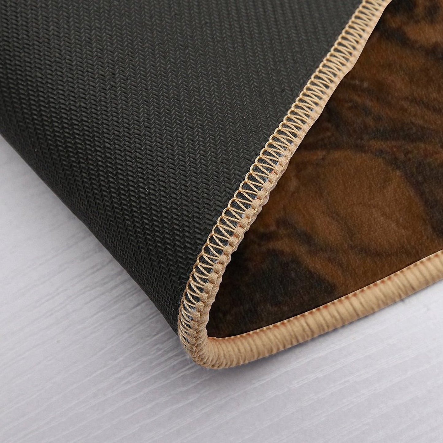 Abstract Brown & Gold Modern Geode Agate Design Bath Mat