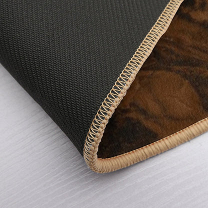 Abstract Brown & Gold Modern Geode Agate Design Bath Mat