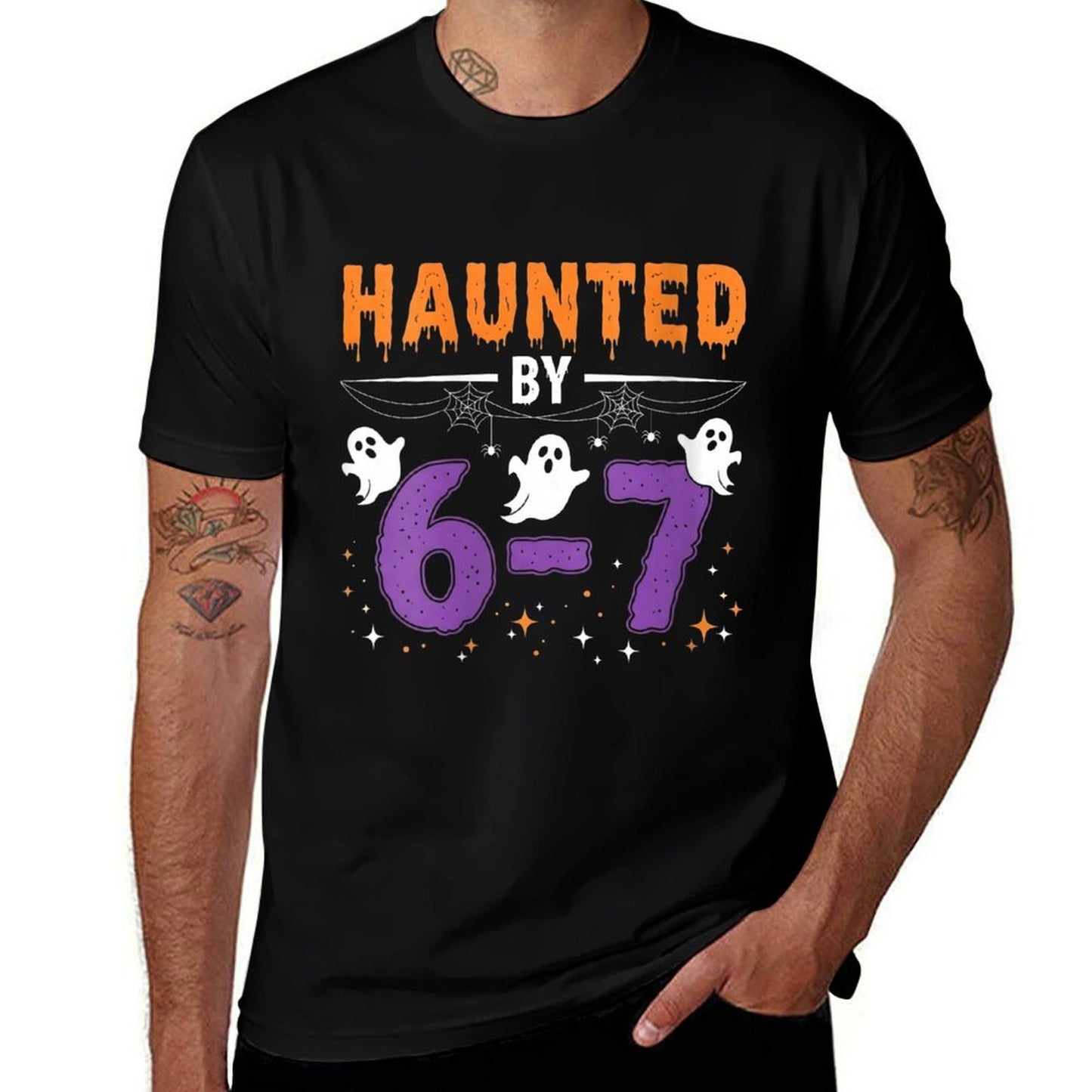 Womens Haunted by 67 Funny Haunted by 6-7 Funny 6 7 Halloween  Vintage-inspired T-Shirt