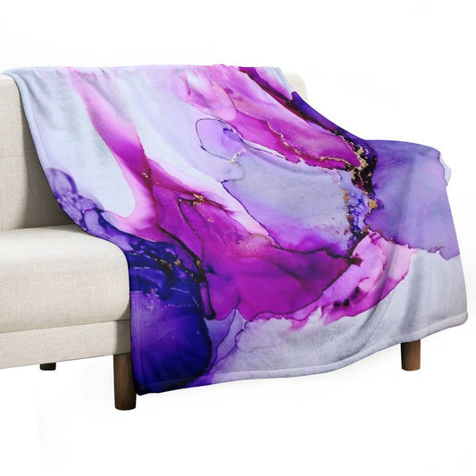 Purple Ink II Throw Blanket