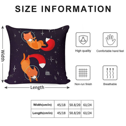 Space Foxes Soft Bedroom Essential Throw Pillow