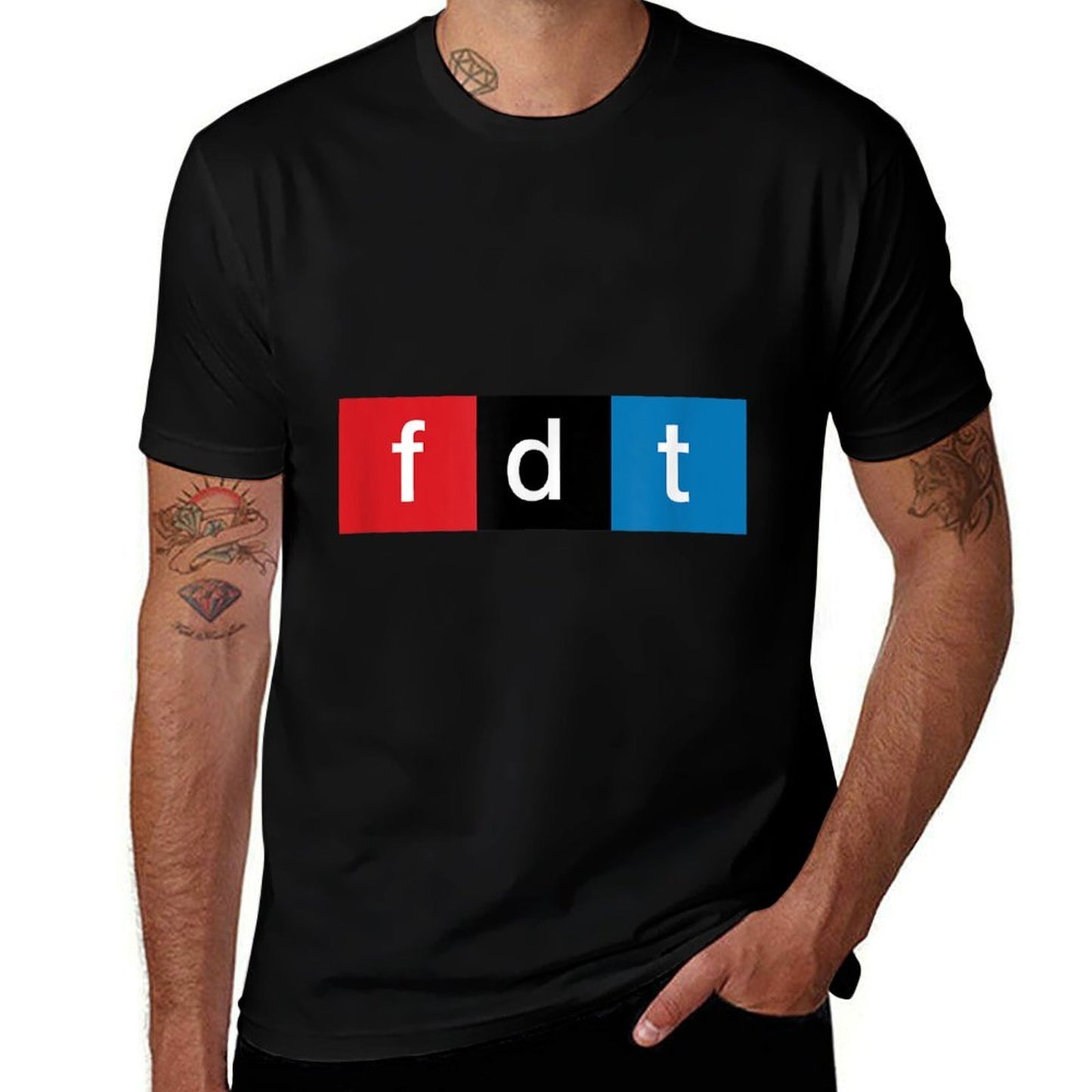 Foxtrot Delta Tango Protest Pun  Ribbed Collar T-Shirt