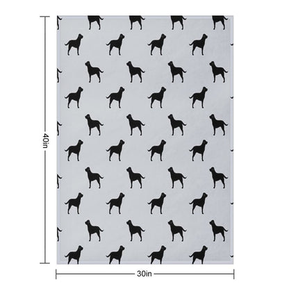 Black Labrador Retriever Silhouette(s) Throw Blanket