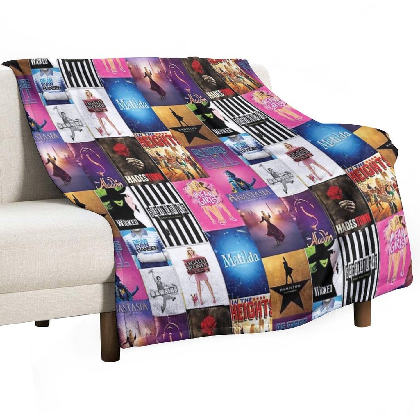 Musical Playbill Collage Throw Blanket