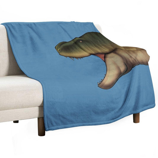 Trex Head, Dinosaur Color Drawing Throw Blanket