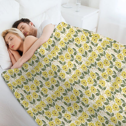Golden Bloom Throw Blanket
