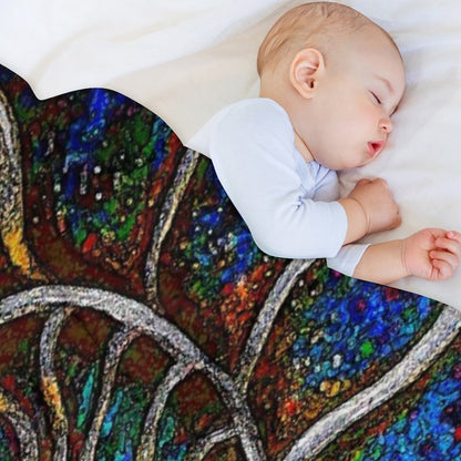 Ammonite Fossil Macro Abstract Art Throw Blanket