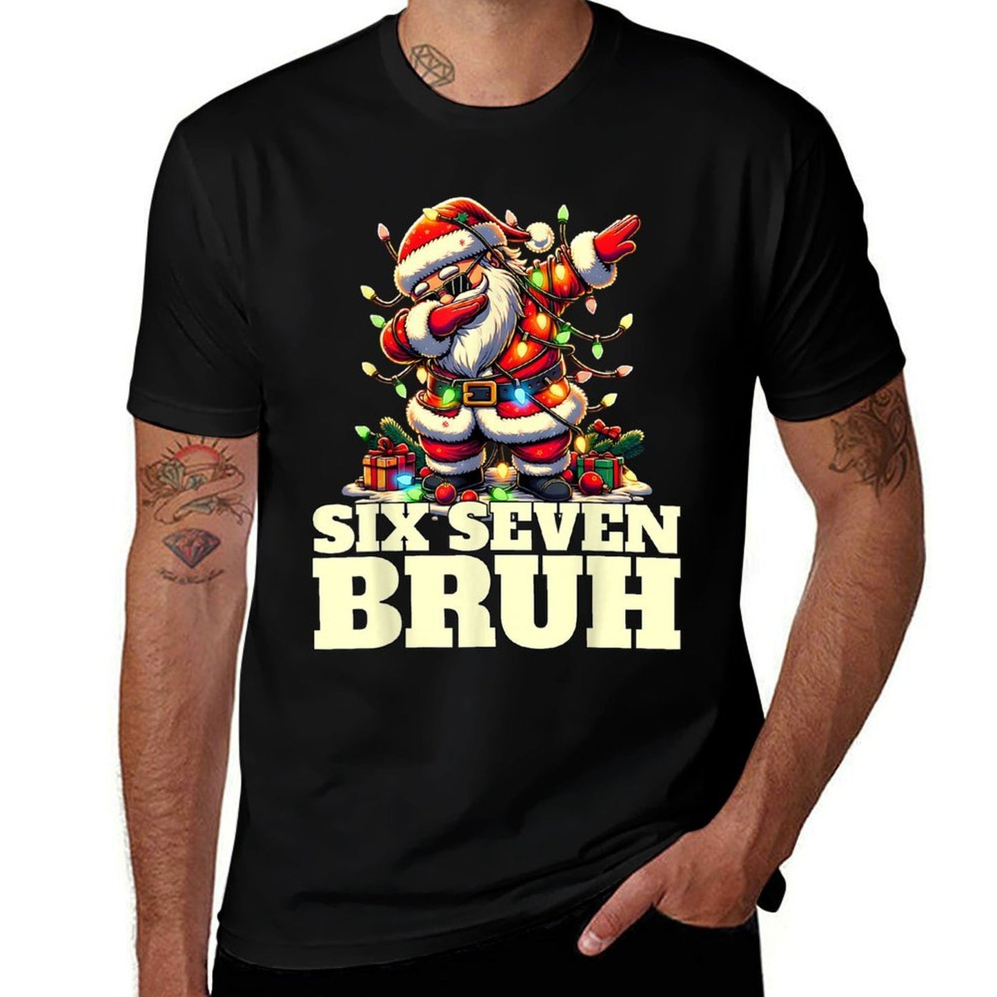 Funny Six Seven Christmas 6-7 Meme Santa 6 7 Six Seven Bruh  Versatile T-Shirt