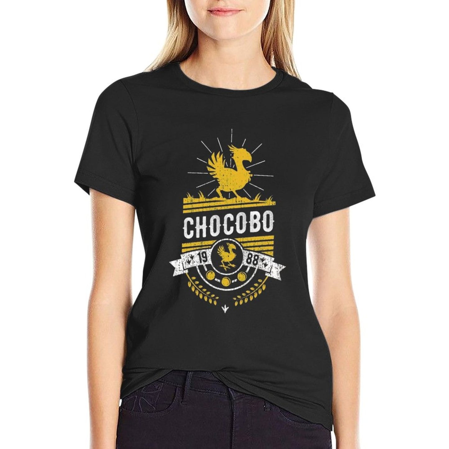 Chocobo  Ribbed Collar T-Shirt