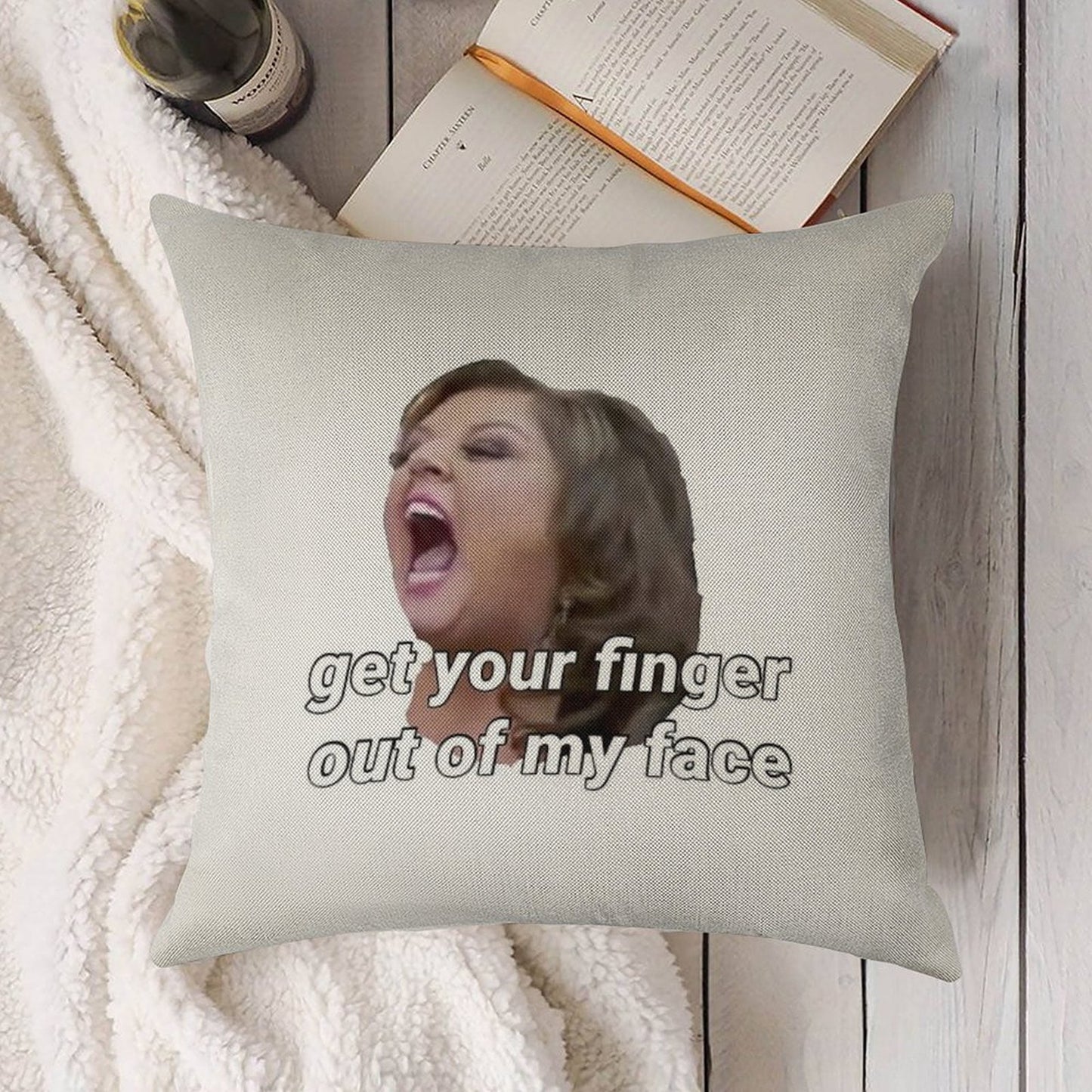 Dance Moms Get Your Finger Out Of My Face Linen Throw Pillow Cover