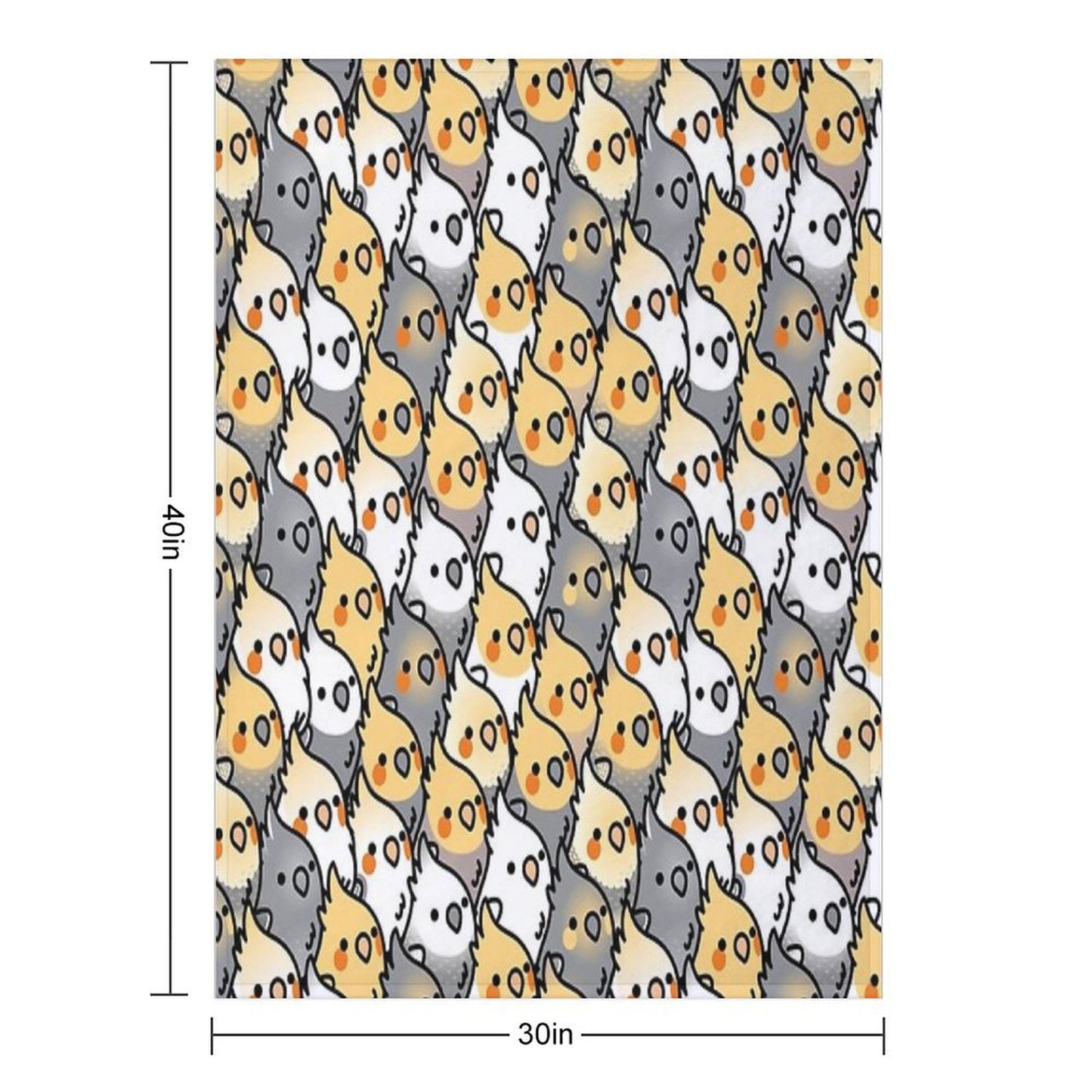 Chubby Cockatiel Party Throw Blanket