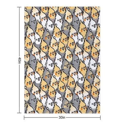 Chubby Cockatiel Party Throw Blanket