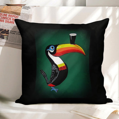 Toucan Linen Throw Pillow Cover