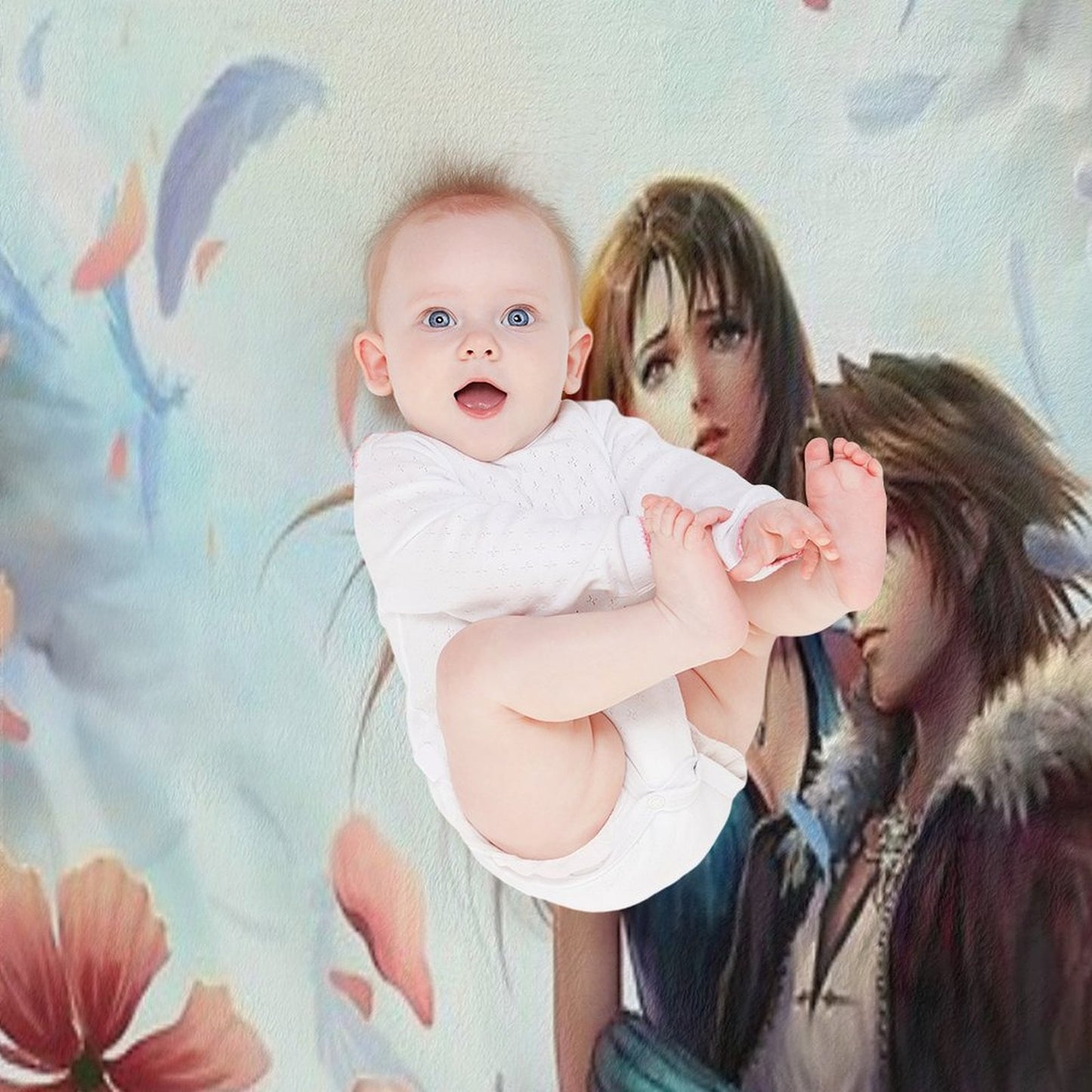 Squall Leonhart & Rinoa Heartilly Throw Blanket