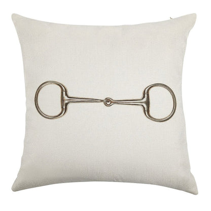 Snaffle Bit Linen Throw Pillow Cover
