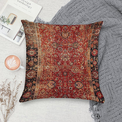 17th Century Afghanistan Rug Print Soft Fade-Resistant Throw Pillow