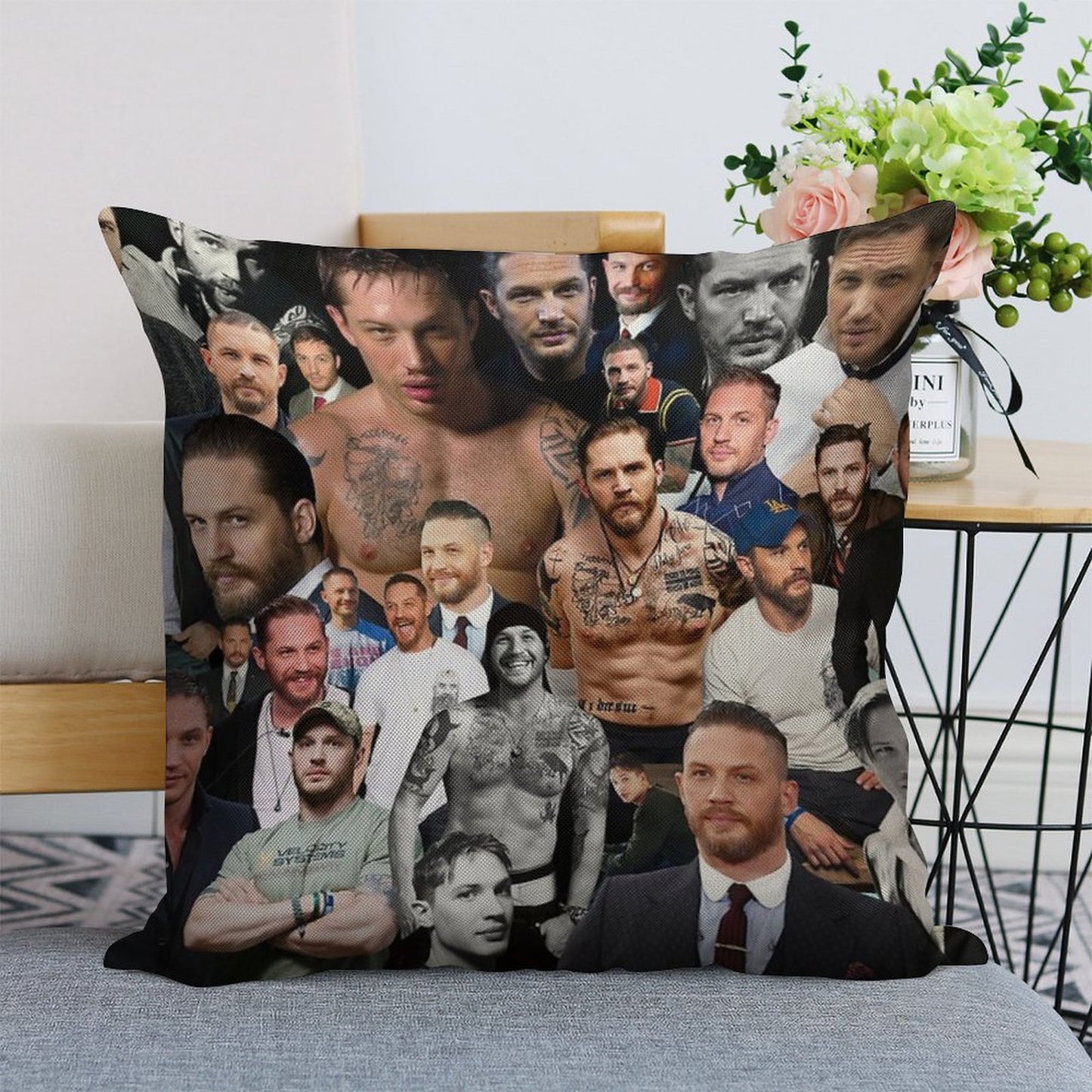 Tom Hardy Linen Throw Pillow Cover