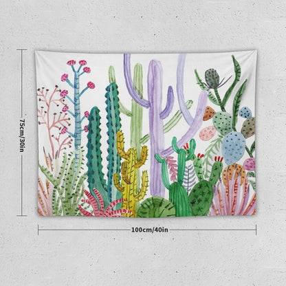 Watercolor Cacti Tapestry