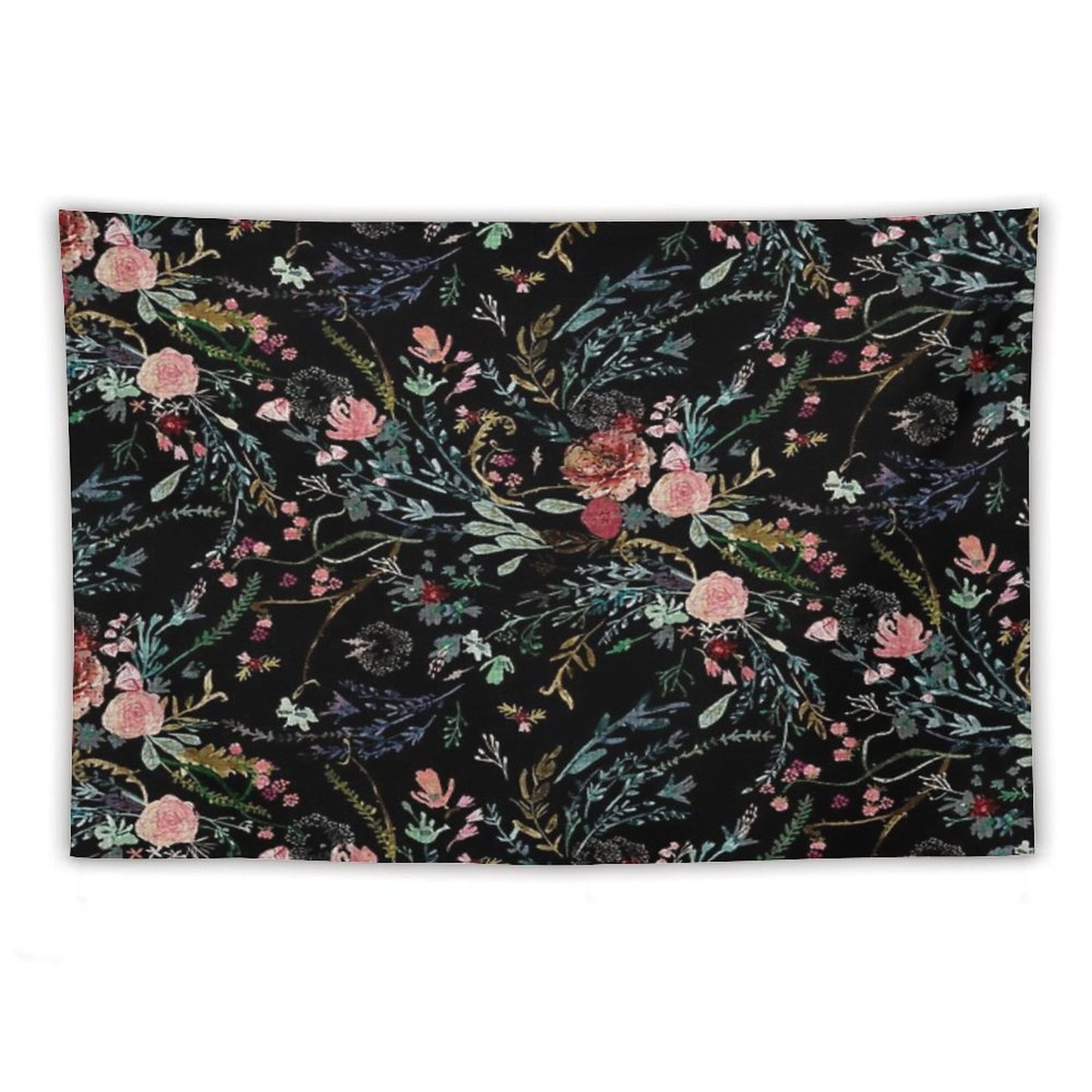 Midnight Floral Tapestry