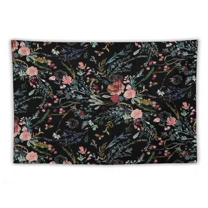 Midnight Floral Tapestry