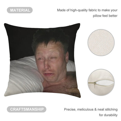 Limmy Waking Up Linen Throw Pillow Cover