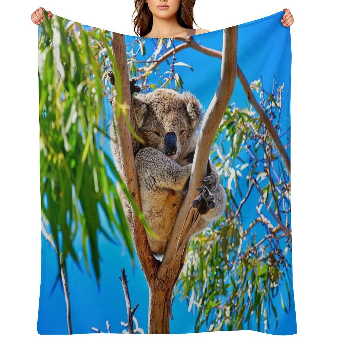 Lovely Australian Koala Bear Throw Blanket
