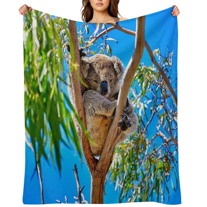 Lovely Australian Koala Bear Throw Blanket