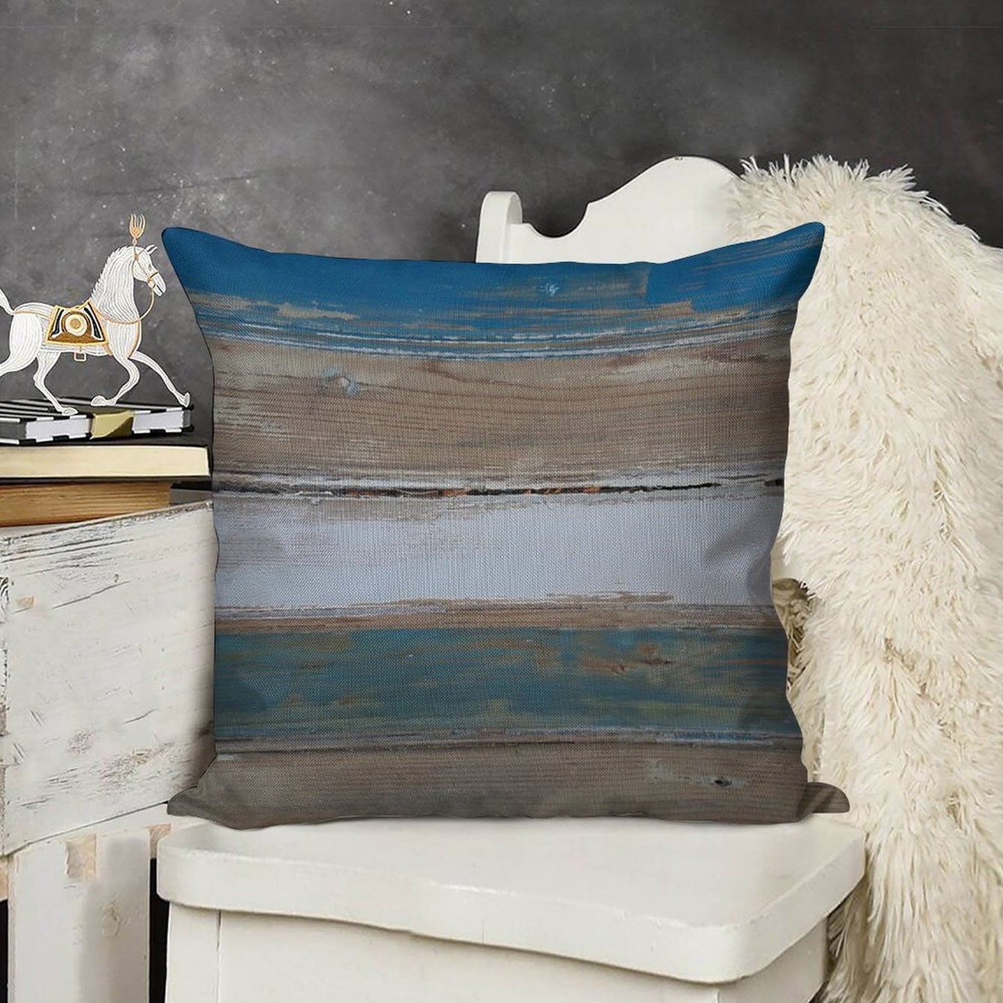 Beach Decor Five Stripes Linen Throw Pillow Cover